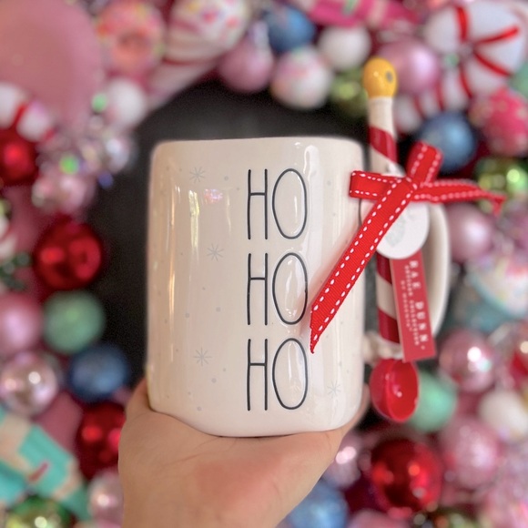 ✨NEW❄️Rae Dunn 2024 HO HO HO Christmas Mug with Stirrer❤️ - Picture 2 of 5